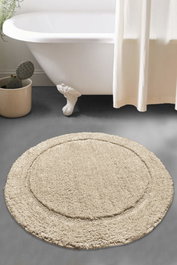 Mijölnir Wolle - 09 Alfombrilla de baño de algodón en color piedra
